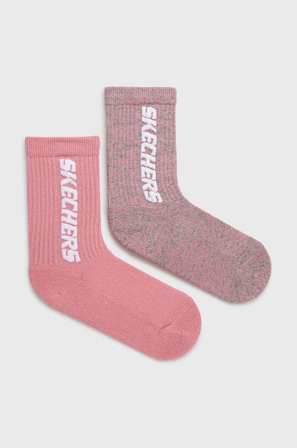 Dětské ponožky Skechers (2-pack) růžová barva