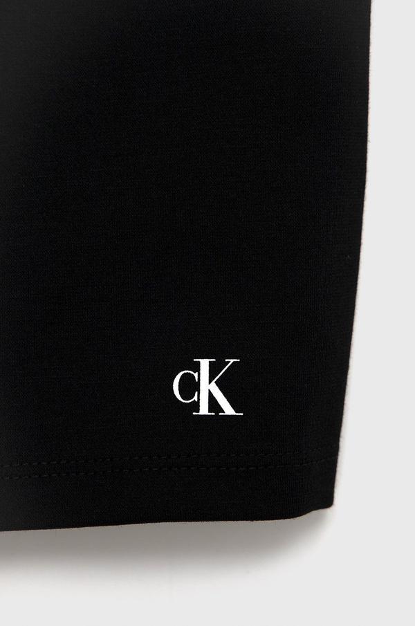 Dětská sukně Calvin Klein Jeans černá barva, mini, jednoduchá
