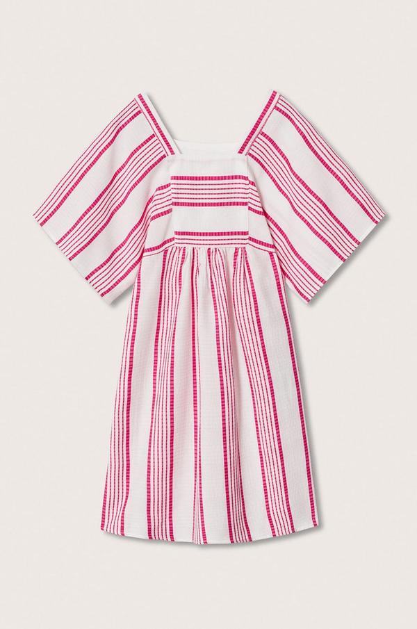 Dívčí šaty Mango Kids Kaftan růžová barva, mini