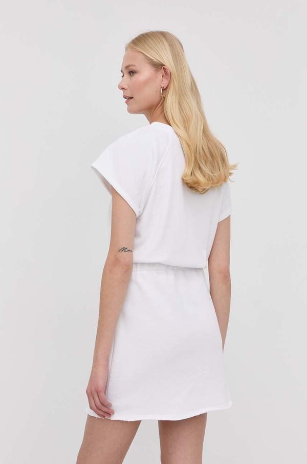 Šaty Elisabetta Franchi bílá barva, mini, áčková