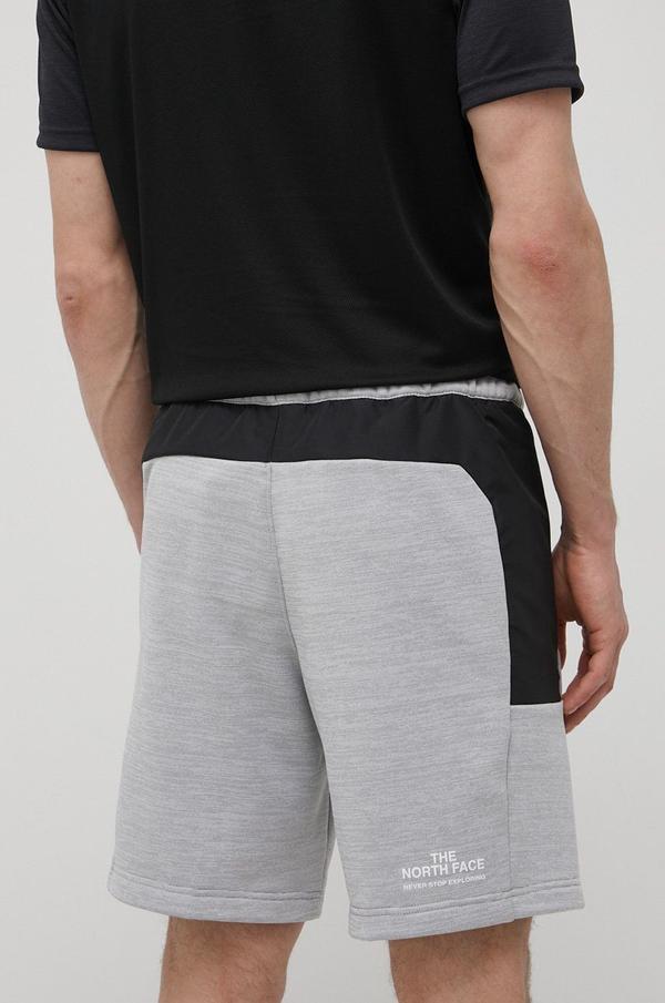 Sportovní šortky The North Face pánské, šedá barva, melanžové