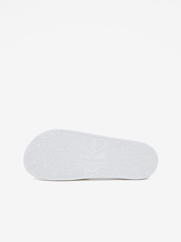 Calvin Klein Jeans Slide Monogram Pantofle Bílá