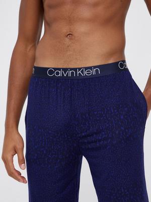 Pyžamové šortky Calvin Klein Underwear pánské, tmavomodrá barva, vzorované