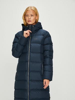 Péřová bunda Jack Wolfskin dámská, tmavomodrá barva, zimní