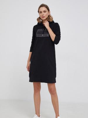 Šaty Tommy Hilfiger černá barva, mini, jednoduché