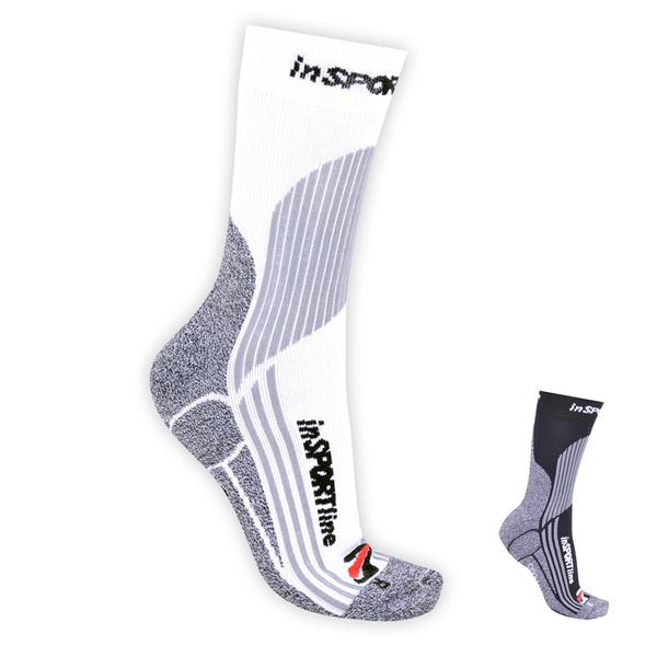 Multifunkční ponožky inSPORTline COOLMAX a ionty stříbra  bílá