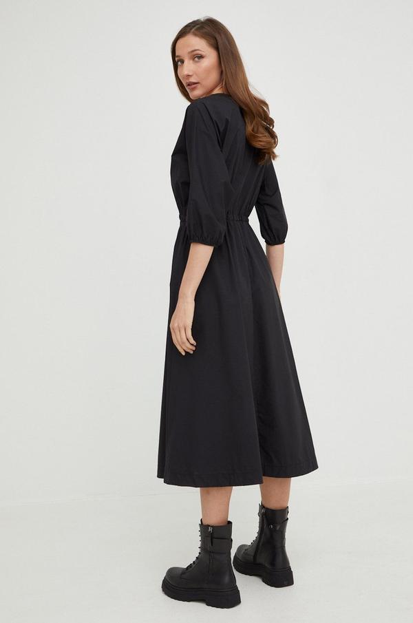 Bavlněné šaty Answear Lab černá barva, maxi