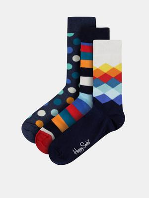Happy Socks Ponožky 3 páry Modrá