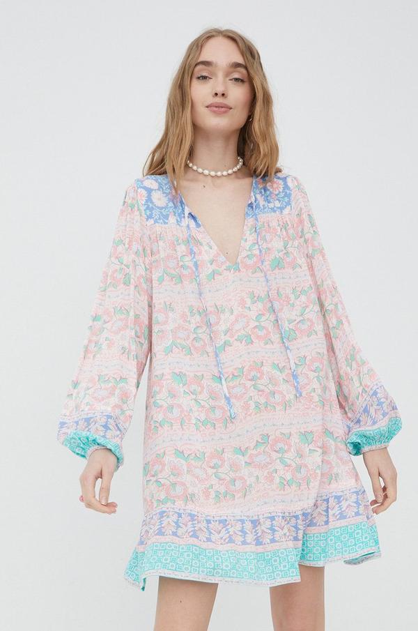 Šaty Billabong Billabong X Hippie růžová barva, mini