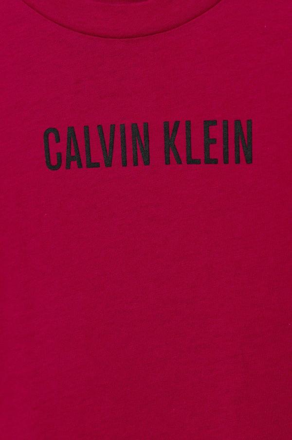 Dětské bavlněné šaty Calvin Klein Jeans růžová barva