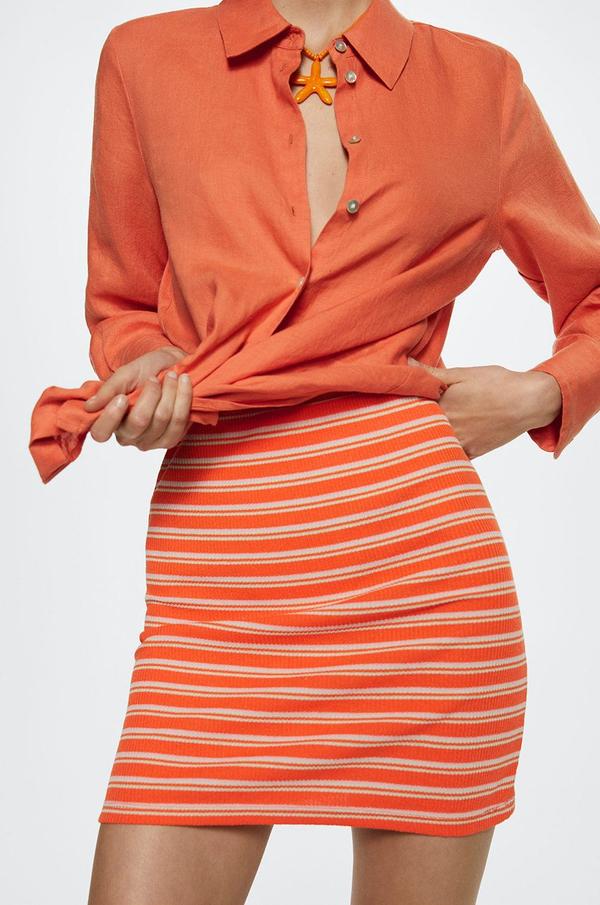 Sukně Mango Rama oranžová barva, mini
