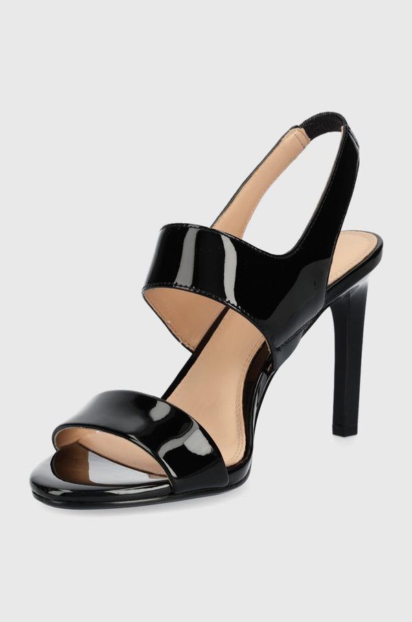 Kožené sandály Calvin Klein černá barva