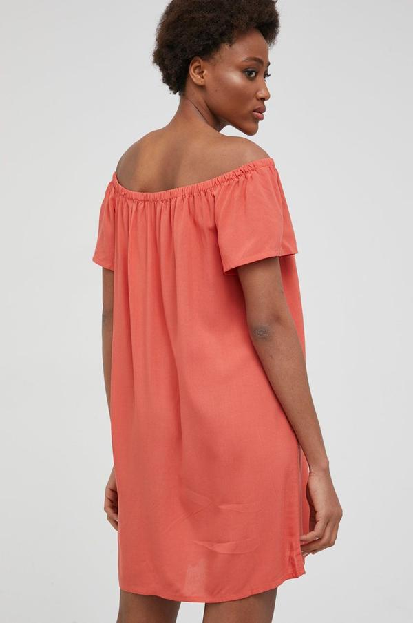 Šaty Answear Lab oranžová barva, mini, áčková