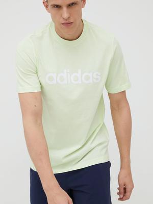 Bavlněné tričko adidas HE1825 zelená barva, s potiskem