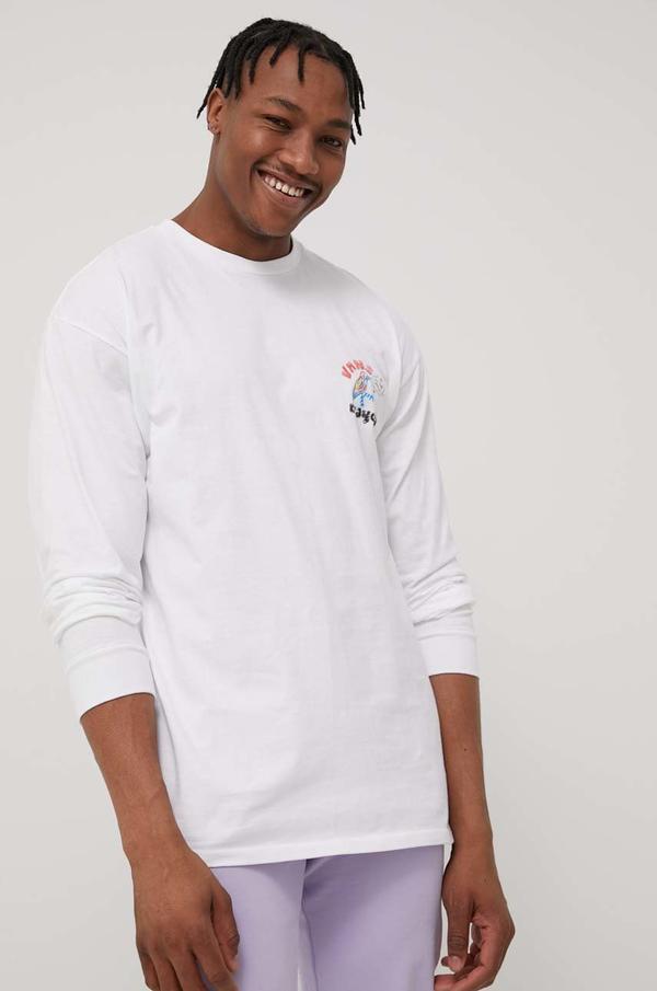 Bavlněné tričko s dlouhým rukávem Vans Crayola bílá barva, s potiskem