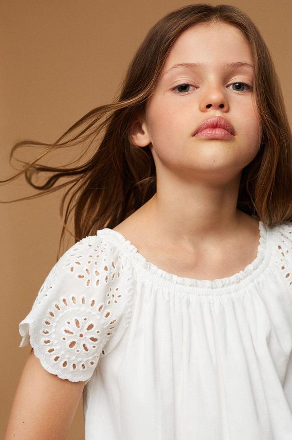 Dětské bavlněné šaty Mango Kids Suizo bílá barva, mini