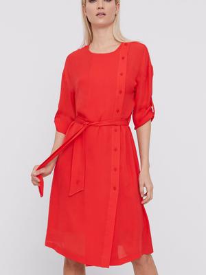 Šaty Karl Lagerfeld červená barva, mini, jednoduché