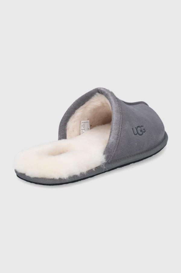 Vlněné pantofle UGG Scuff šedá barva