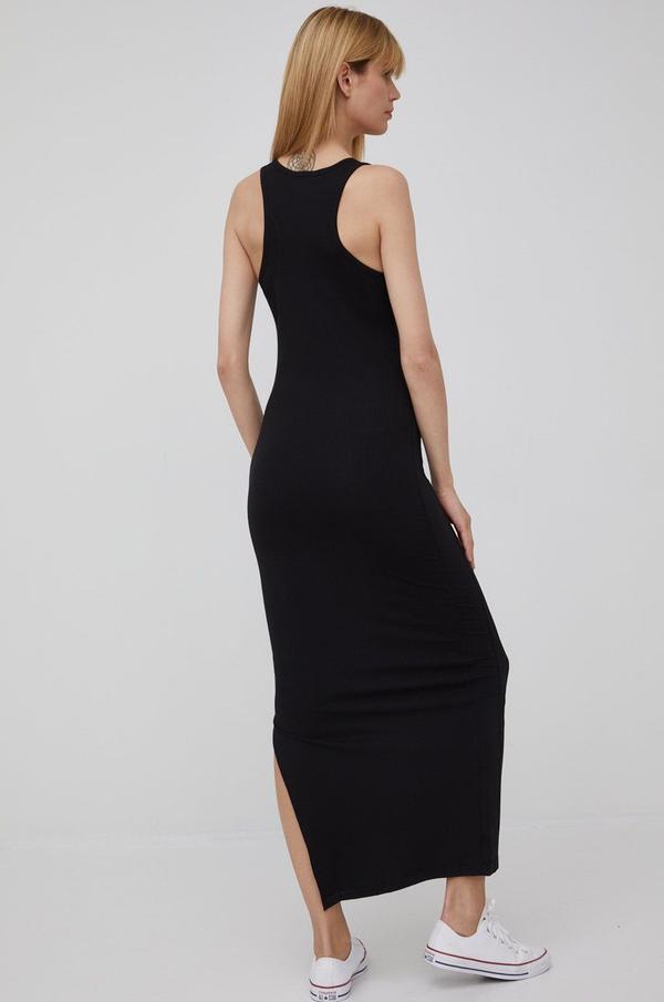 Šaty Calvin Klein černá barva, maxi, přiléhavá