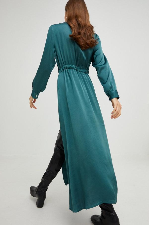 Šaty s hedvábím Answear Lab Silk Blend maxi