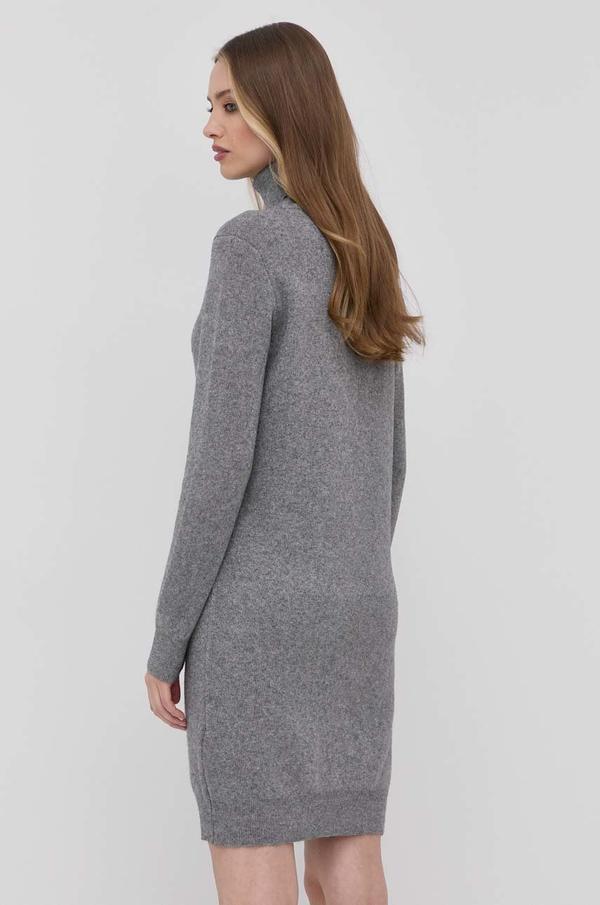Šaty Trussardi šedá barva, mini, jednoduché