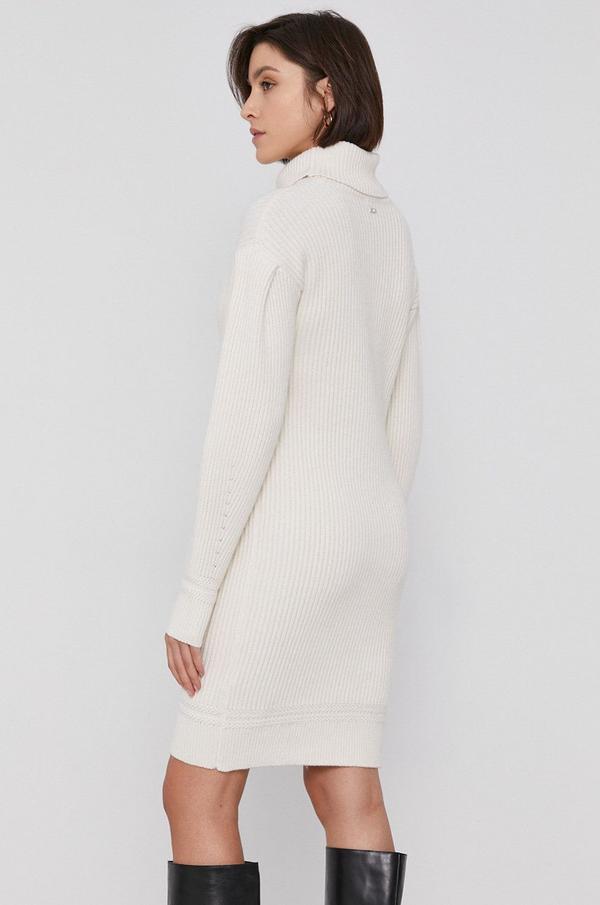 Šaty Armani Exchange bílá barva, mini, jednoduché