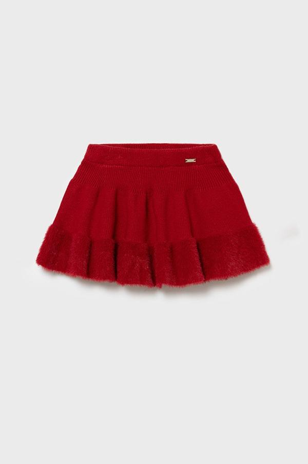Dětská sukně Mayoral červená barva, mini, áčková