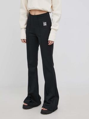 Kalhoty adidas Performance X Karlie Kloss HB1451 dámské, černá barva, zvony, high waist