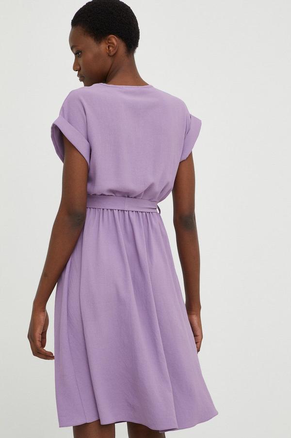 Šaty Answear Lab fialová barva, mini