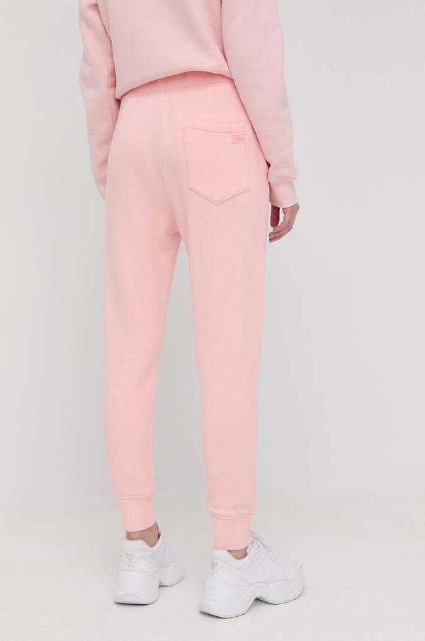 Kalhoty UGG dámské, růžová barva, hladké