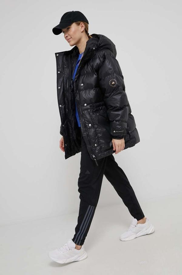 Sportovní bunda adidas by Stella McCartney černá barva, zimní, oversize