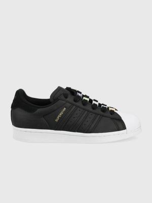 Kožené sneakers boty adidas Originals Superstar GZ0867 černá barva
