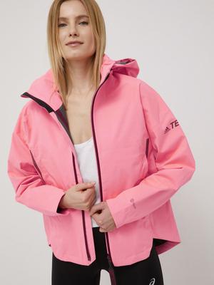 Nepromokavá bunda adidas TERREX Myshelter H48584 dámská, růžová barva