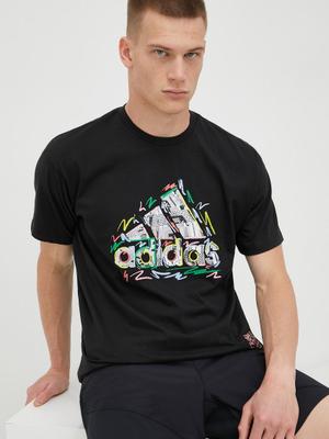 Bavlněné tričko adidas Performance Pride černá barva, s potiskem