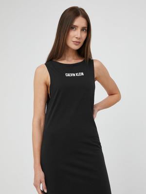 Bavlněné plážové šaty Calvin Klein černá barva