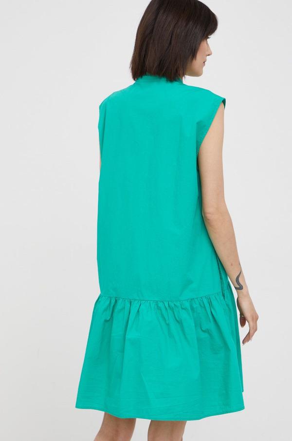 Bavlněné šaty Marc O'Polo Denim zelená barva, mini, oversize