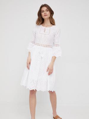 Bavlněné šaty XT Studio bílá barva, mini