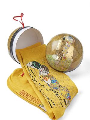 Dětské ponožky MuseARTa Gustav Klimt - The Kiss žlutá barva
