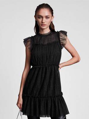Šaty AllSaints černá barva, mini, jednoduché