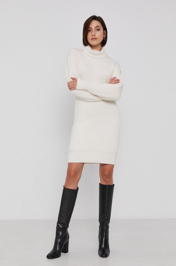 Šaty Armani Exchange bílá barva, mini, jednoduché