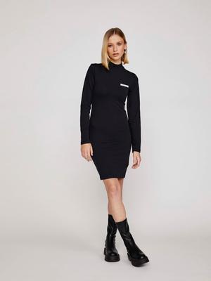Calvin Klein Microflock Šaty Černá