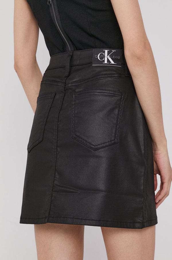 Sukně Calvin Klein Jeans černá barva, mini, jednoduchá