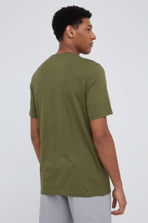 Bavlněné tričko adidas HE4826 zelená barva, s potiskem