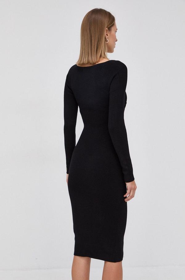 Šaty Guess černá barva, mini, přiléhavé