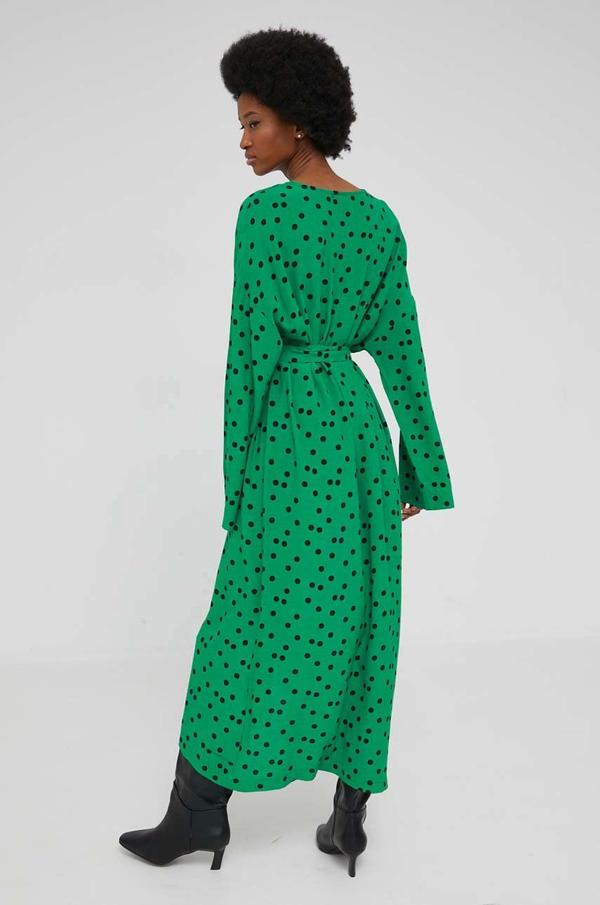 Šaty Answear Lab zelená barva, maxi, oversize
