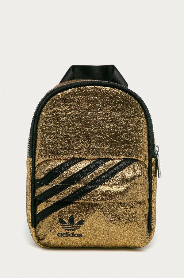 Batoh adidas Originals GN2150 dámský, zlatá barva, malý, s aplikací