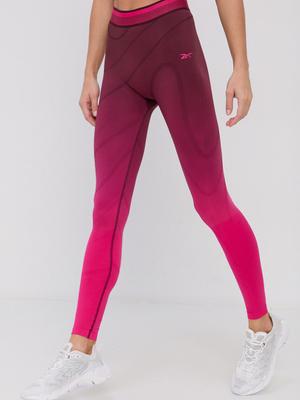 Legíny Reebok GT3142 dámské, fialová barva, vzorované