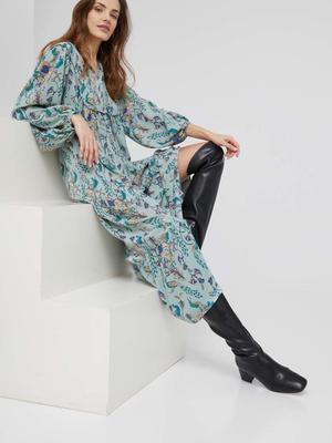 Šaty Answear Lab tyrkysová barva, maxi, jednoduchý