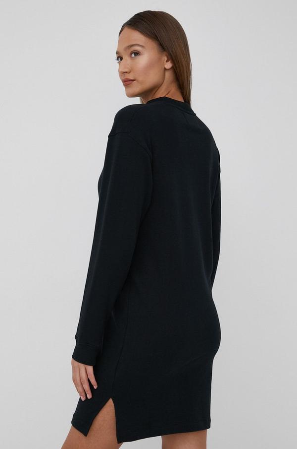 Bavlněné šaty Calvin Klein Jeans černá barva, mini, oversize