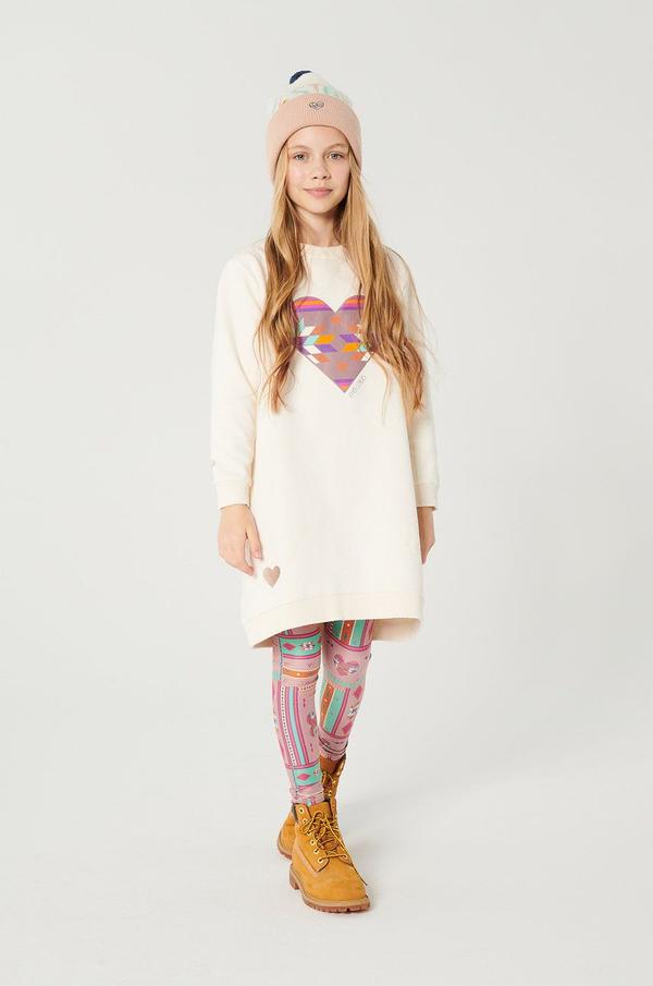 Dívčí šaty Femi Stories krémová barva, mini, jednoduché